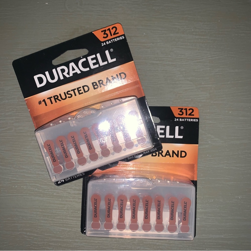 48 count Duracell 312 Hearing Aid Batteries March 2024